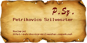 Petrikovics Szilveszter névjegykártya